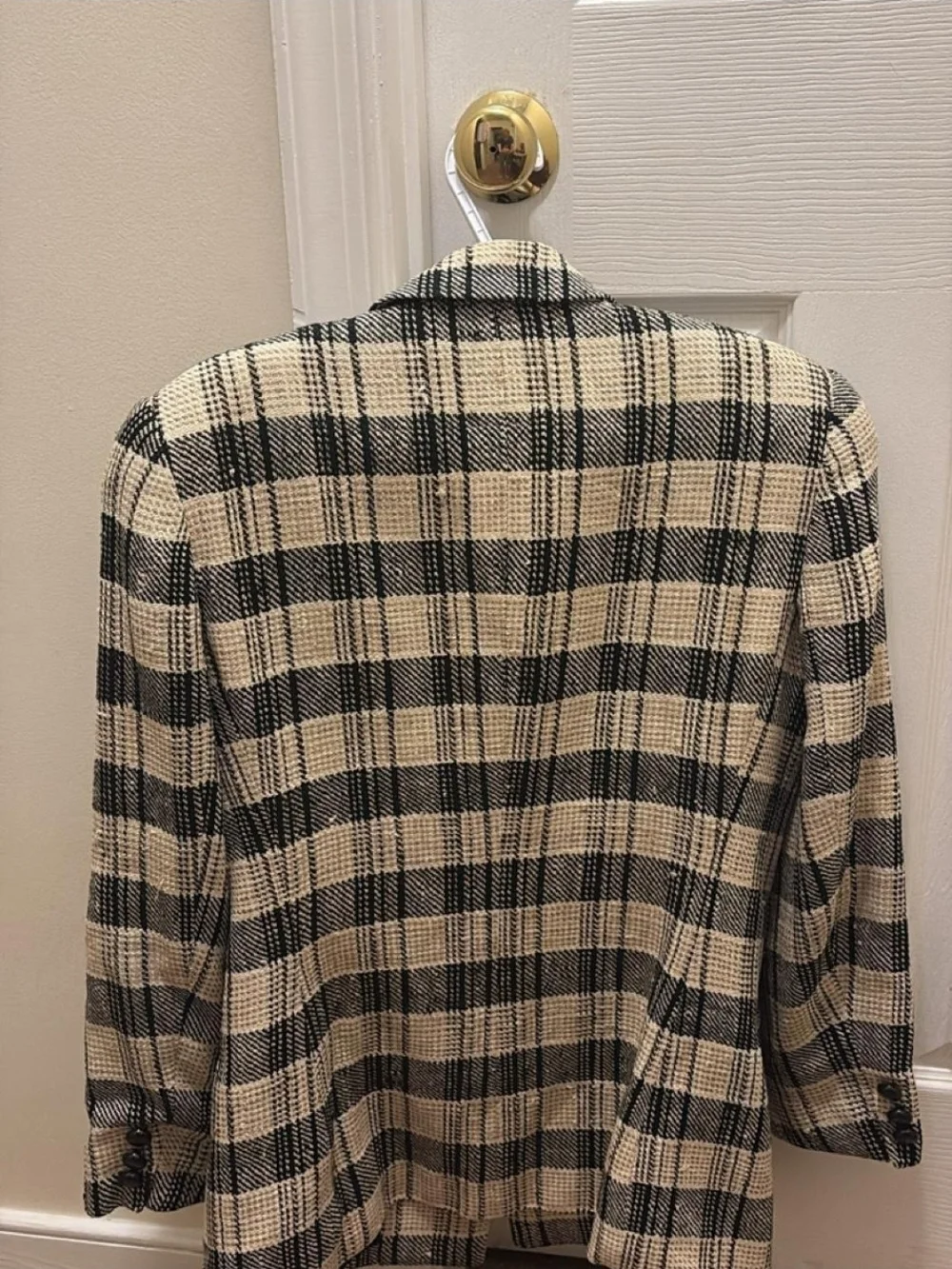 Dior Black and Beige Plaid Women's Blazer